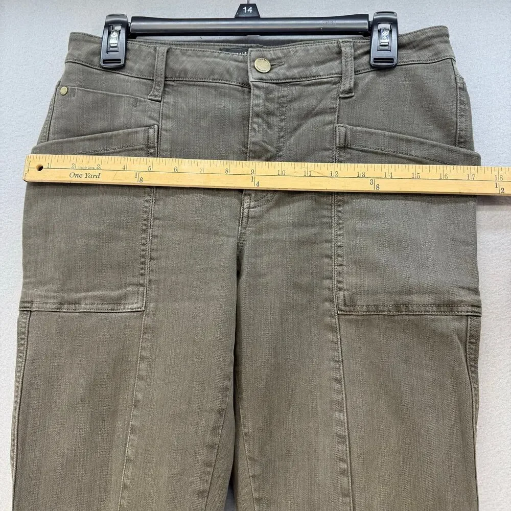 Liverpool Cargo Jeans Women's 8/29 Olive Green The Ankle Cargo Skinny Preppy - Picture 14 of 16